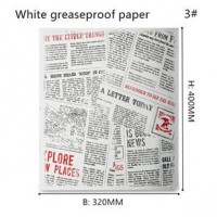 白色防油纸（英文报纸图案）